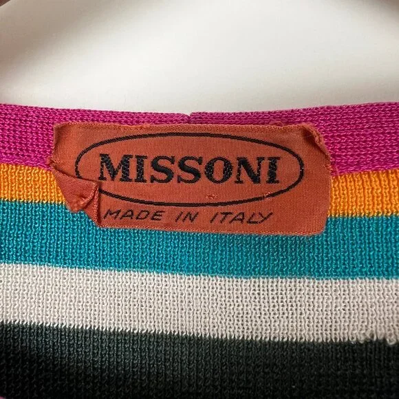 Vintage Missoni Knit Sweater Cropped Distressed Long Sleeve Blouse Top Shirt - Picture 5 of 8